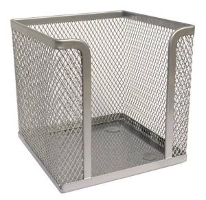 Drátěný špalíček na papír, 10 x 10 cm, stříbrný