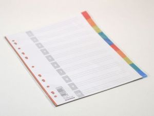 Číselný rozdružovač A4, PVC, 2 x 5 barev