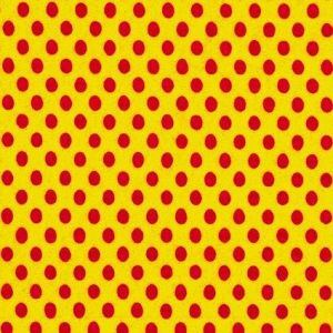 Krepový papír, tečkovaný, žlutočervený