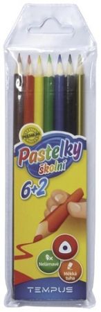 Pastelky Tempus 0307 trojhranné 6+2
