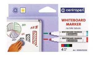 Značkovač 8569 Centropen, stíratelný, sada 4 ks