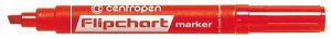 Značkovač 8560 flipchart Centropen, klínový, červený