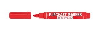 Značkovač 8550 flipchart Centropen, kulatý, červený