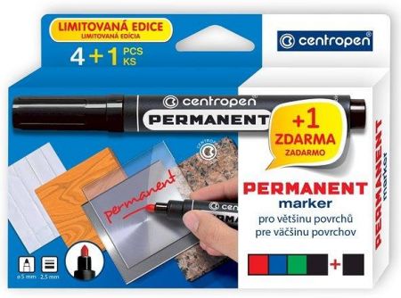 Značkovač 8566 Centropen, lihový, sada 4 ks
