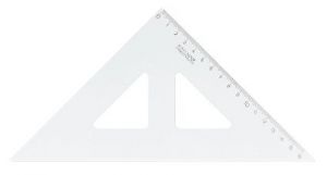 Pravítko, trojúhelník s kolmicí, čirý