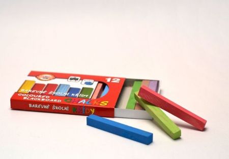 Školní křídy, 12 ks, barevné