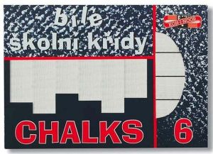 Školní křídy, 6 ks, bílé