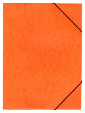 Složka s gumou A4 Prešpán, 3klopá, oranžová