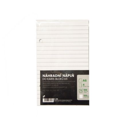 Náhradní náplň A6, 100 listů, 2 kr., linka