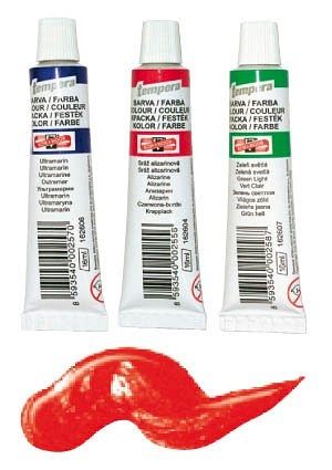 Školní tempera, 16 ml, tm. červená