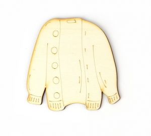 Dřevěný výřez svetr, 9 x 9 cm