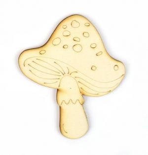 Dřevěný výřez muchomůrka, 8,5 x 10 cm