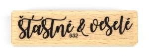 Dřevěné razítko 932, Šťastné a veselé