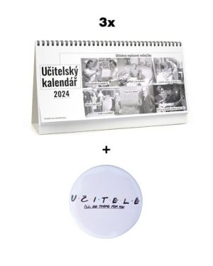 Učitelský kalendář - 3 ks + placka zdarma