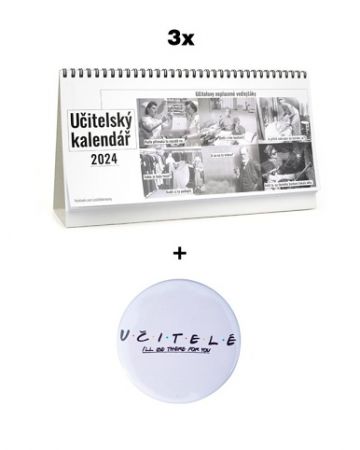 Učitelský kalendář - 3 ks + placka zdarma