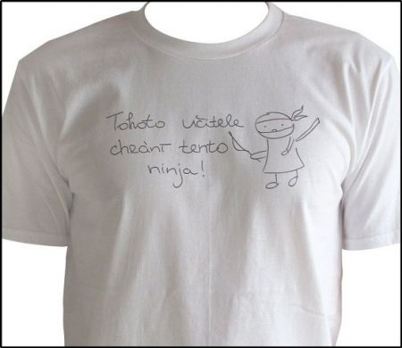 Triko s ninjou, bílé, dámské, velikost XL