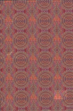 Papír na decopatch, červený se zlatými kruhy