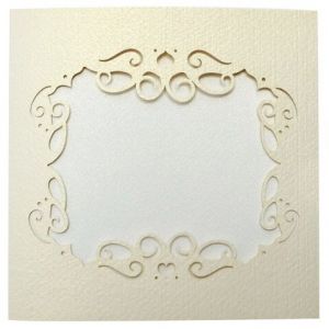 Blahopřání, filigránový rámeček krémovobílý, 13,5 x 13,5 cm