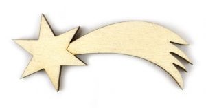 Dřevěný výřez kometa, 10 cm