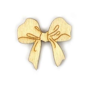 Dřevěný výřez mašle, 3 cm