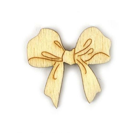 Dřevěný výřez mašle, 3 cm