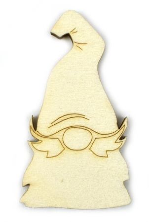 Dřevěný výřez skřítek s knírem, 5,5 cm