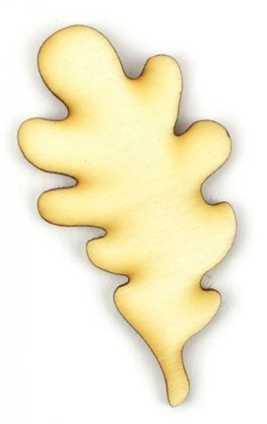 Dřevěný výřez List dubu plný, 2,5 x 5,5 cm