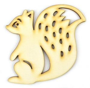 Dřevěný výřez Veverka, 8 x 8,5 cm