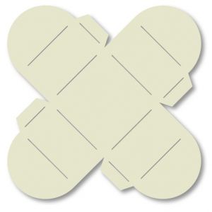 Šablona na krabička, čtverec s půlkruhem