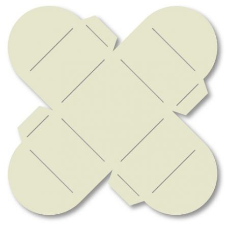 Šablona na krabička, čtverec s půlkruhem