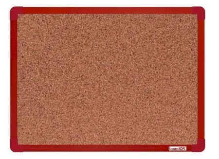 Tabule korková boardOK 150 x 120 cm, rám červený