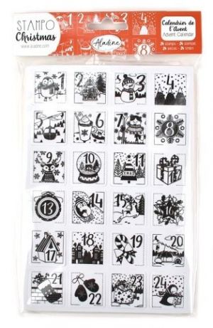 Razítka Stampo Aladine, Adventní kalendář, 24 ks
