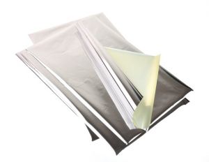 Dekorační fólie stříbrná, 32 x 20 cm, 5ks