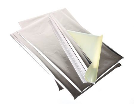 Dekorační fólie stříbrná, 32 x 20 cm, 5ks