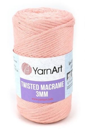 Pletací příze Macrame Twisted, lososová č.767, 250g, 195m
