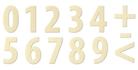 Dřevěná sada čísel - 68 ks