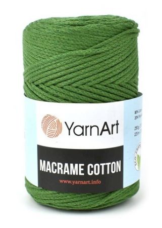 Pletací příze Macrame Cotton, zelená khaki č.787, 250g, 225m