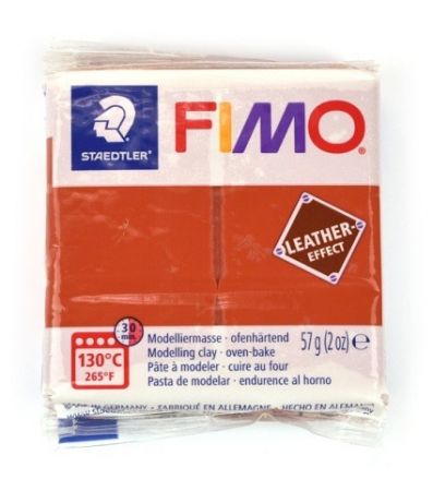 FIMO LEATHER effect rezavá 749
