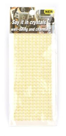 Samolepicí perly, sv. žluté, 4 mm, 308 ks