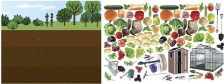 Magnetická pomůcka - Užitková zahrada, sada A + sada B