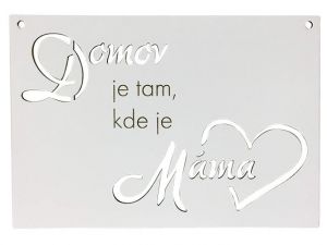 Dřevěná cedulka "Domov", A5