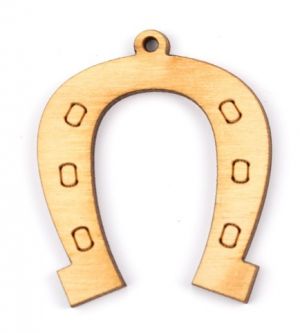 Dřevěný výřez podkova 3,6 x 4,3 cm, 5 ks