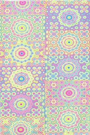 Papír na decopatch, růžovo zelené kruhy