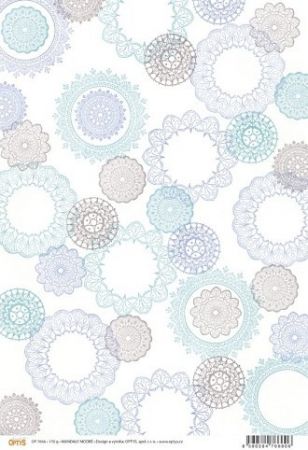 Papír A4, mandaly, modrý , jednostranný, 170g