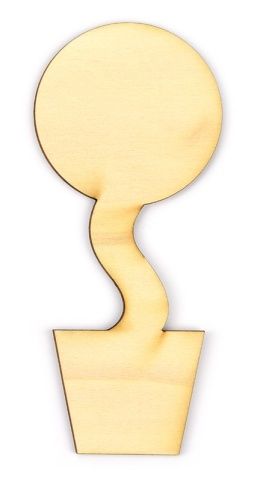 Dřevěný výřez základ pro květinu, 7 x 16 cm