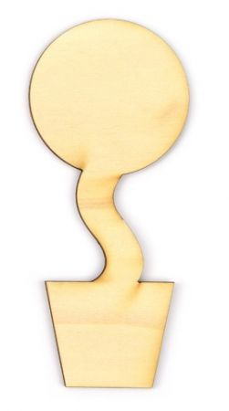 Dřevěný výřez základ pro květinu, 7 x 16 cm