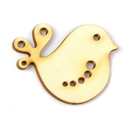 Dřevěný výřez ptáček, 5 x 4 cm