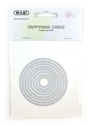 Vyřezávací šablona pro Big Shot, kolečka s prošíváním, 8 ks