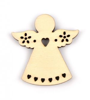 Dřevěný výřez anděl 6, 5 cm, 6 mm - AKCE