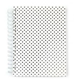 Kroužkový blok A6, 100 listů, linka, PUNTÍK ČERNÝ